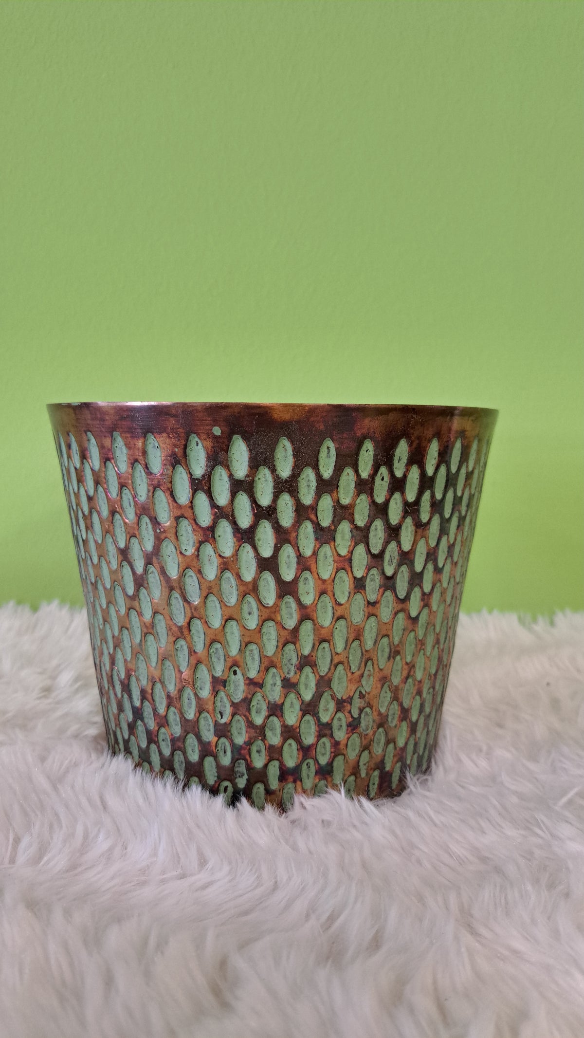 Kupfer Übertopf - Metalltopf mit Vintage Patina