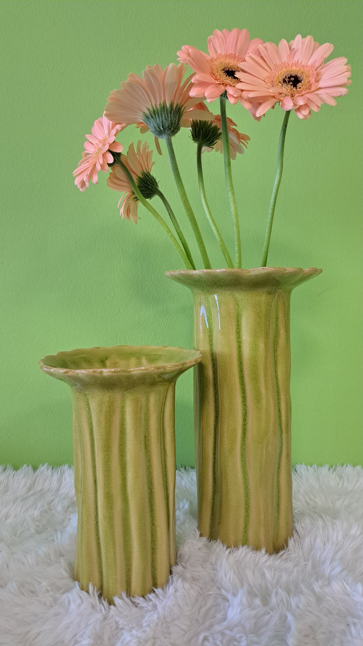 Nala Vase – Keramikvase in Melone oder Hellgrün