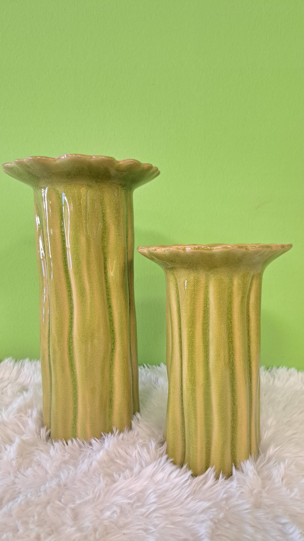 Nala Vase – Keramikvase in Melone oder Hellgrün
