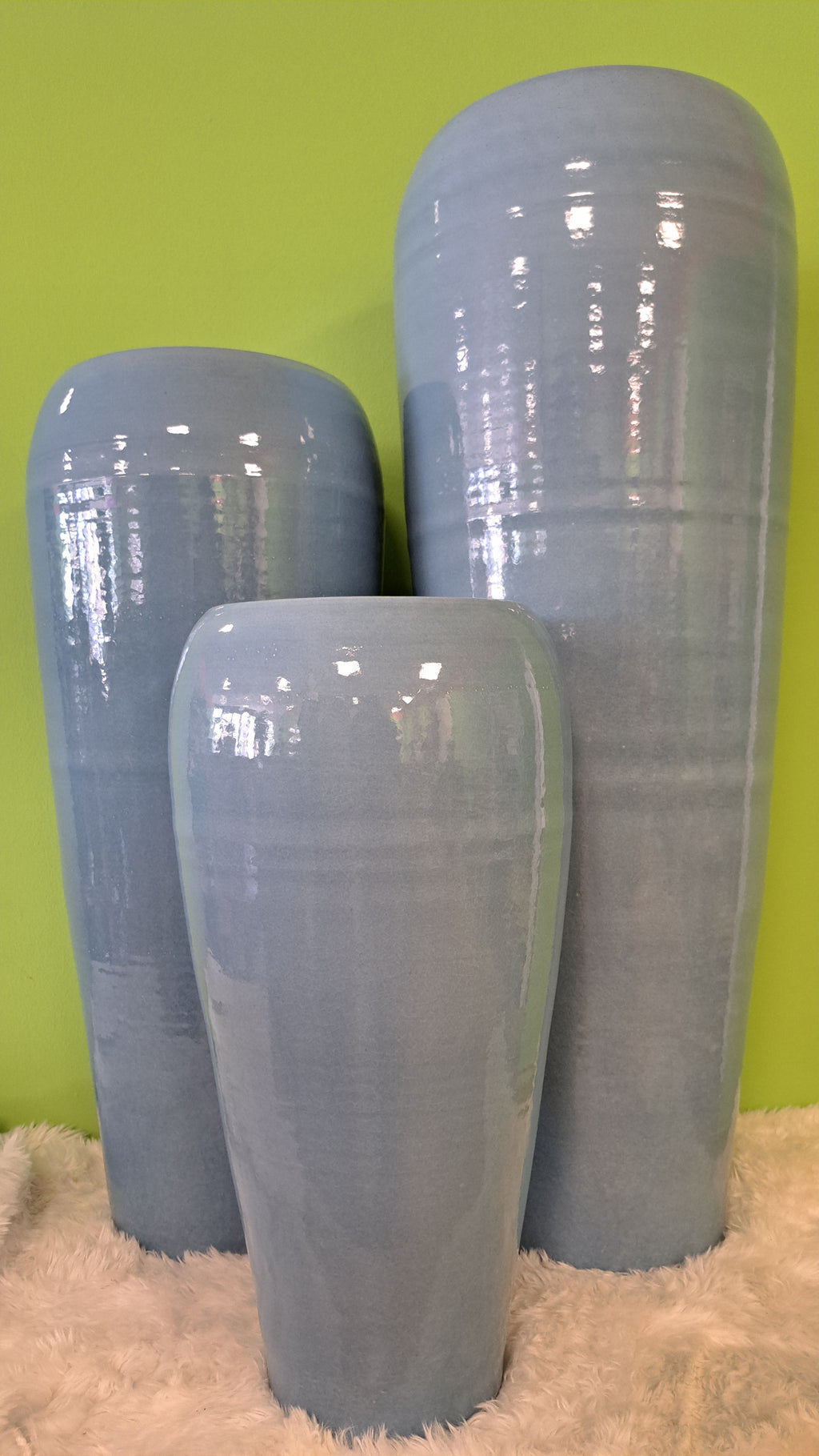 Bodenvase Classico – Hochglanz Keramikvase in Blau