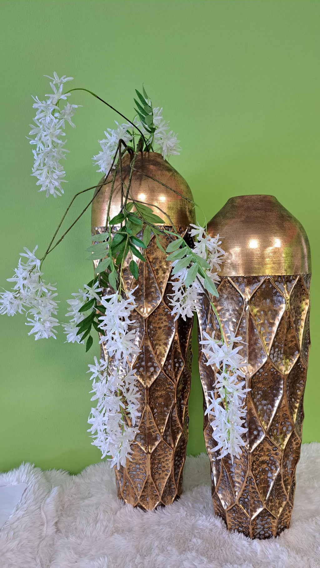 Bodenvase Gold - Dekovase mit strukturierter Oberfläche