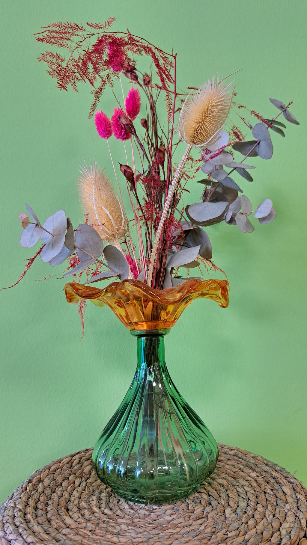 Blüten Glasvase - Designvase aus farbigem Glas