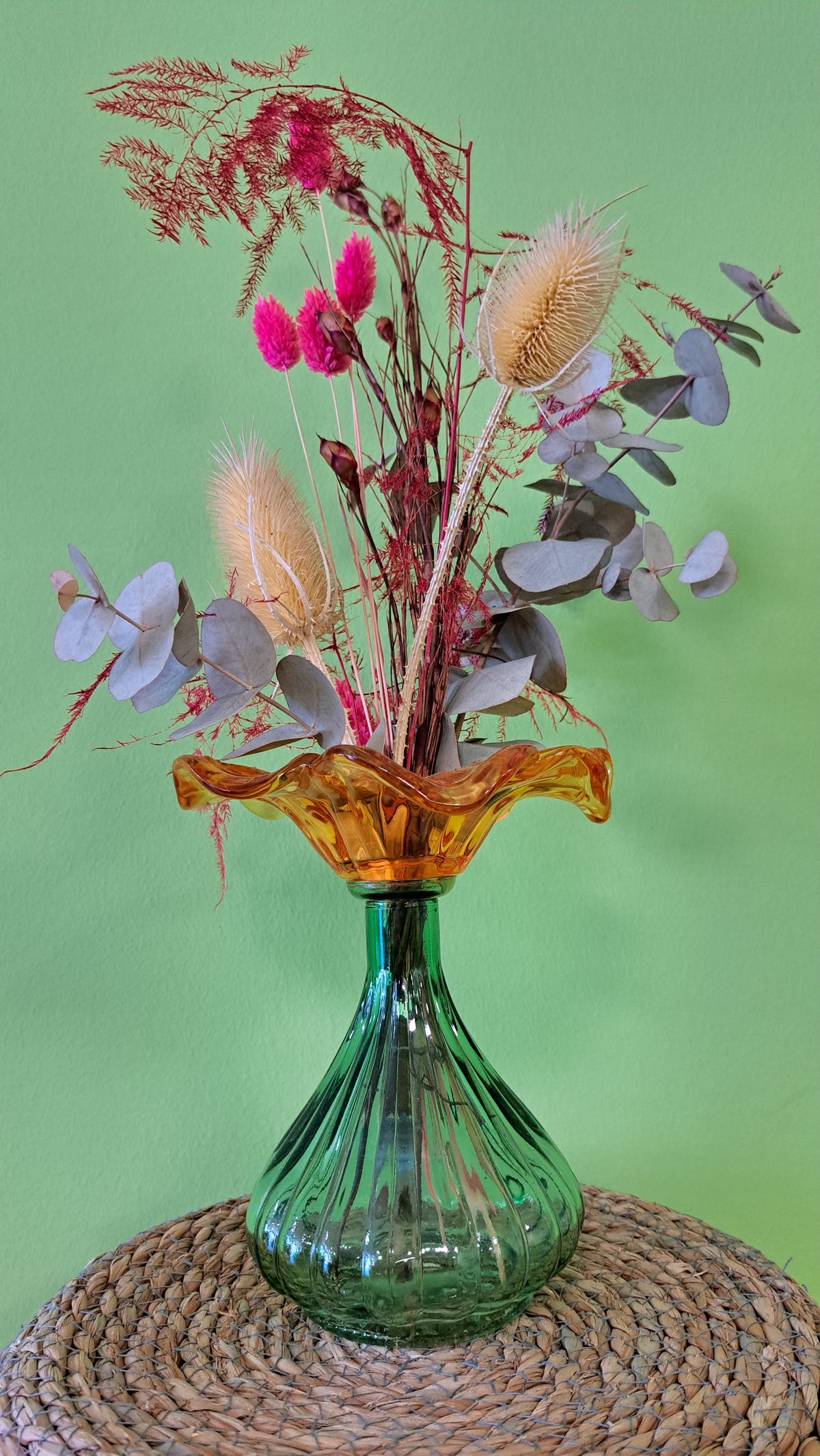 Blüten Glasvase - Designvase aus farbigem Glas