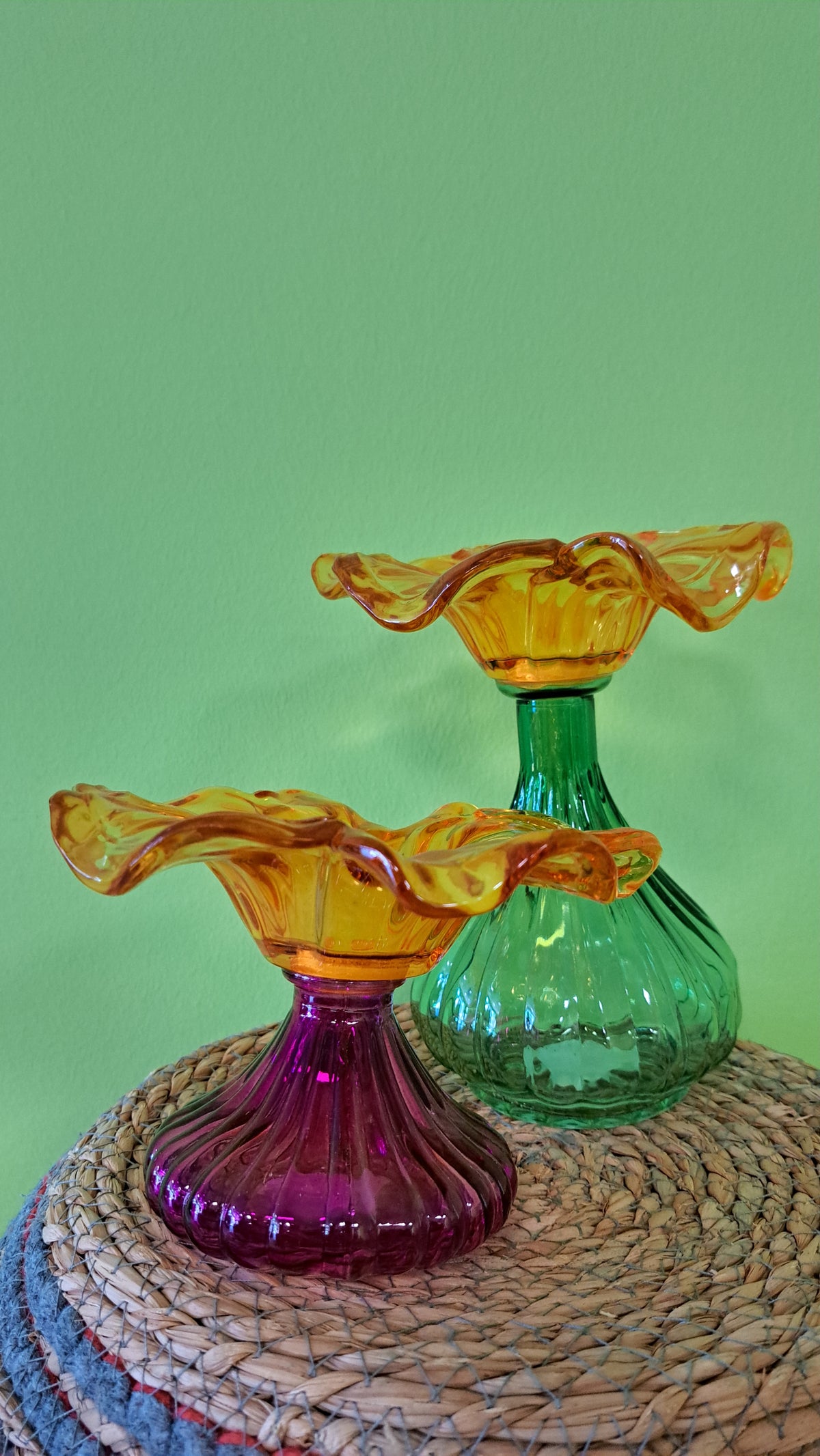 Blüten Glasvase - Designvase aus farbigem Glas