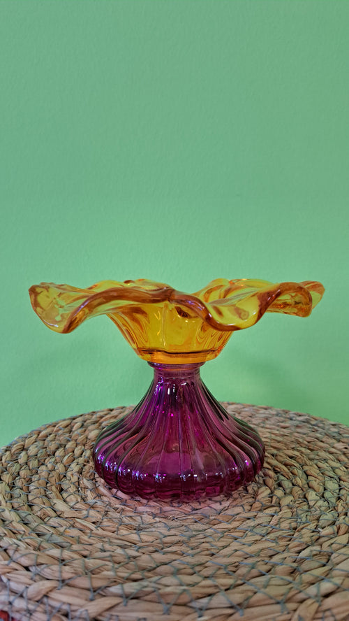 Blüten Glasvase - Designvase aus farbigem Glas