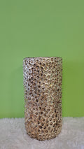 Bodenvase Champagner - Strukturvase in edler Metallic Optik