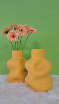 Samtvase Gelb - Moderne Designvase von Classico
